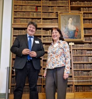 Prof. Boccaccini with Prof. Fleck smiling